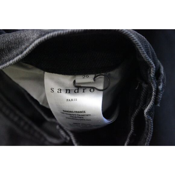 Sandro Paris Womens Slim Fit Jeans size 29 Charcoal Black Button Fly - Picture 6 of 7